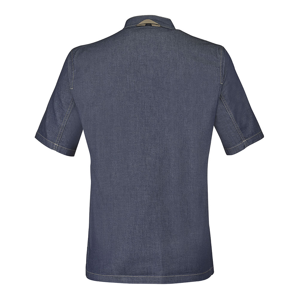 Heritage Herren Kochjacke BIÈVRE kurzarm Jeans Blau